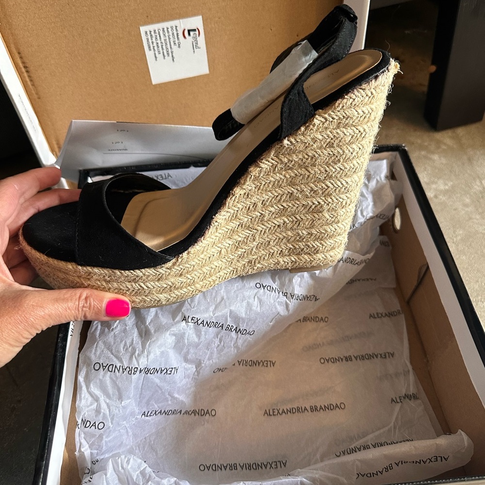 Brand new Alexandria Brandao black wedges